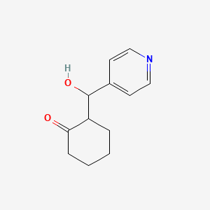 molecular formula C12H15NO2 B14231634 2-[Hydroxy(pyridin-4-yl)methyl]cyclohexan-1-one CAS No. 457053-28-0