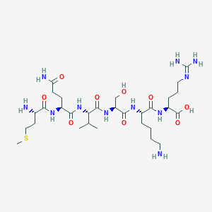 molecular formula C30H57N11O9S B14231641 L-Methionyl-L-glutaminyl-L-valyl-L-seryl-L-lysyl-N~5~-(diaminomethylidene)-L-ornithine CAS No. 762273-71-2