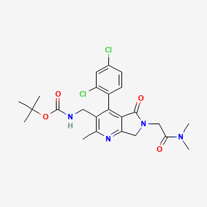 molecular formula C24H28Cl2N4O4 B1423165 tert-butyl (4-(2,4-dichlorophenyl)-6-(2-(dimethylamino)-2-oxoethyl)-2-methyl-5-oxo-6,7-dihydro-5H-pyrrolo[3,4-b]pyridin-3-yl)methylcarbamate CAS No. 915731-88-3