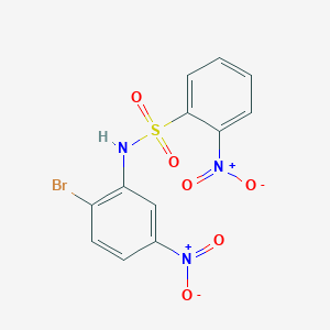 molecular formula C12H8BrN3O6S B14231650 N-(2-Bromo-5-nitrophenyl)-2-nitrobenzene-1-sulfonamide CAS No. 820961-08-8
