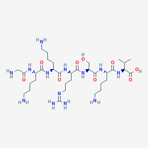 molecular formula C34H67N13O9 B14231671 Glycyl-L-lysyl-L-lysyl-N~5~-(diaminomethylidene)-L-ornithyl-L-seryl-L-lysyl-L-valine CAS No. 410078-23-8