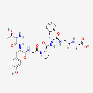 molecular formula C34H45N7O10 B14231681 L-Threonyl-L-tyrosylglycyl-L-prolyl-L-phenylalanylglycyl-L-alanine CAS No. 821796-62-7