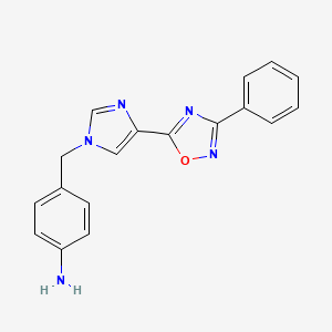 4-{[4-(3-phenyl-1,2,4-oxadiazol-5-yl)-1H-imidazol-1-yl]methyl}aniline