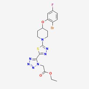 Ethyl 2-[5-[5-[4-(2-bromo-5-fluorophenoxy)piperidin-1-yl]-1,3,4-thiadiazol-2-yl]tetrazol-1-yl]acetate