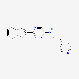 molecular formula C19H16N4O B14231789 Pyrazinamine, 5-(2-benzofuranyl)-N-[2-(4-pyridinyl)ethyl]- CAS No. 821783-94-2