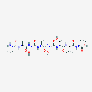 molecular formula C35H64N8O12 B14231797 L-Leucyl-L-alanyl-L-seryl-L-valyl-L-seryl-L-threonyl-L-valyl-L-leucine CAS No. 630416-78-3