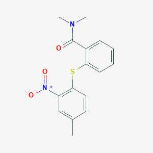 molecular formula C16H16N2O3S B14231799 Benzamide, N,N-dimethyl-2-[(4-methyl-2-nitrophenyl)thio]- CAS No. 411208-40-7