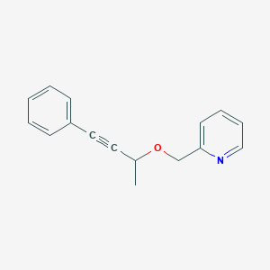 molecular formula C16H15NO B14231804 Pyridine, 2-[[(1-methyl-3-phenyl-2-propynyl)oxy]methyl]- CAS No. 524035-35-6