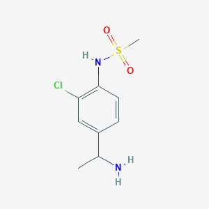 molecular formula C9H13ClN2O2S B14231813 N-[4-(1-Aminoethyl)-2-chlorophenyl]methanesulfonamide CAS No. 824936-78-9