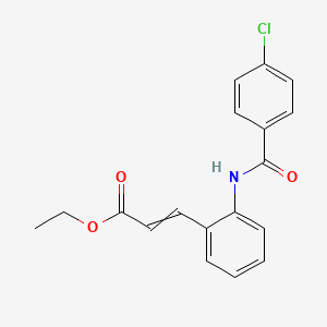 molecular formula C18H16ClNO3 B14231820 Ethyl 3-[2-(4-chlorobenzamido)phenyl]prop-2-enoate CAS No. 785815-10-3