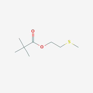 molecular formula C8H16O2S B14231836 Propanoic acid, 2,2-dimethyl-, 2-(methylthio)ethyl ester CAS No. 503816-66-8