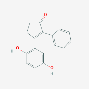 molecular formula C17H14O3 B14231846 3-(2,5-Dihydroxyphenyl)-2-phenylcyclopent-2-en-1-one CAS No. 484013-92-5