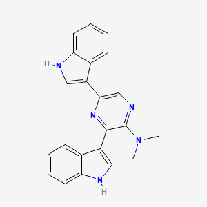 molecular formula C22H19N5 B14231872 Pyrazinamine, 3,5-di-1H-indol-3-yl-N,N-dimethyl- CAS No. 485830-58-8