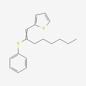 molecular formula C18H22S2 B14231883 2-[2-(Phenylsulfanyl)oct-1-EN-1-YL]thiophene CAS No. 791120-24-6
