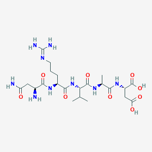 molecular formula C22H39N9O9 B14231990 L-Asparaginyl-N~5~-(diaminomethylidene)-L-ornithyl-L-valyl-L-alanyl-L-aspartic acid CAS No. 502659-22-5
