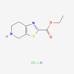 molecular formula C9H13ClN2O2S B1423201 Ethyl 4,5,6,7-tetrahydrothiazolo[5,4-c]pyridine-2-carboxylate hydrochloride CAS No. 1186663-33-1