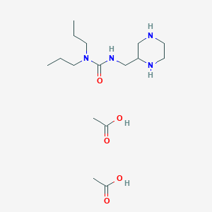 molecular formula C16H34N4O5 B14232183 Urea, N'-(2-piperazinylmethyl)-N,N-dipropyl-, diacetate CAS No. 819075-54-2