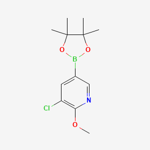 molecular formula C12H17BClNO3 B1423229 3-Chloro-2-methoxy-5-(4,4,5,5-tetramethyl-1,3,2-dioxaborolan-2-yl)pyridine CAS No. 1083168-91-5