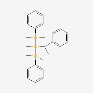 molecular formula C25H34Si3 B14232307 Trisilane, 1,1,2,3,3-pentamethyl-1,3-diphenyl-2-(1-phenylethyl)- CAS No. 510727-25-0
