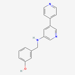 molecular formula C17H15N3O B14232313 Phenol, 3-[([3,4'-bipyridin]-5-ylamino)methyl]- CAS No. 821784-25-2