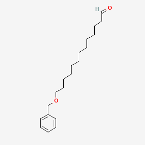 molecular formula C20H32O2 B14232356 Tridecanal, 13-(phenylmethoxy)- CAS No. 573673-71-9