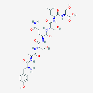 molecular formula C32H50N8O13 B14232402 L-Serine, L-tyrosyl-L-alanyl-L-seryl-L-glutaminyl-L-seryl-L-leucyl- CAS No. 628700-70-9