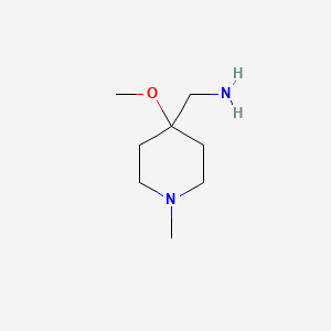 molecular formula C8H18N2O B1423245 1-Methyl-4-methoxy-piperidine-4-methylamine CAS No. 1082040-37-6
