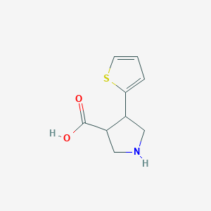 molecular formula C9H11NO2S B1423248 4-(Thiophen-2-yl)pyrrolidine-3-carboxylic acid CAS No. 1047655-24-2