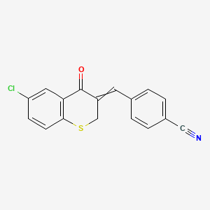 molecular formula C17H10ClNOS B1423251 4-{[6-chloro-4-oxo-2H-thiochromen-3(4H)-yliden]methyl}benzenecarbonitrile CAS No. 900019-23-0