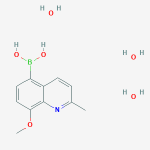 molecular formula C11H18BNO6 B1423252 (8-Methoxy-2-methyl-5-quinolinyl)boronic acid trihydrate CAS No. 1263986-52-2