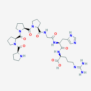 molecular formula C34H52N12O8 B14232520 L-Prolyl-L-prolyl-L-prolyl-L-prolylglycyl-L-histidyl-N~5~-(diaminomethylidene)-L-ornithine CAS No. 820211-18-5