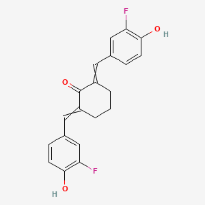 molecular formula C20H16F2O3 B14232540 Cyclohexanone, 2,6-bis[(3-fluoro-4-hydroxyphenyl)methylene]- CAS No. 748799-10-2