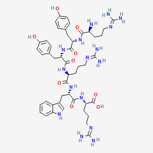 molecular formula C47H66N16O9 B14232574 N~5~-(Diaminomethylidene)-L-ornithyl-L-tyrosyl-L-tyrosyl-N~5~-(diaminomethylidene)-L-ornithyl-L-tryptophyl-N~5~-(diaminomethylidene)-L-ornithine CAS No. 383123-38-4