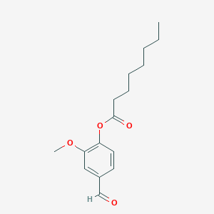 molecular formula C16H22O4 B14232577 Octanoic acid, 4-formyl-2-methoxyphenyl ester CAS No. 765298-70-2