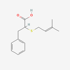 2-[(3-Methylbut-2-en-1-yl)sulfanyl]-3-phenylpropanoic acid