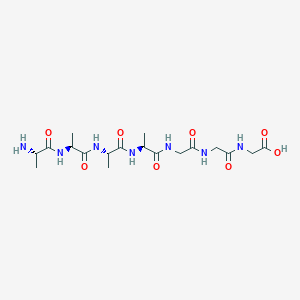 molecular formula C18H31N7O8 B14232706 Glycine, L-alanyl-L-alanyl-L-alanyl-L-alanylglycylglycyl- CAS No. 551942-46-2