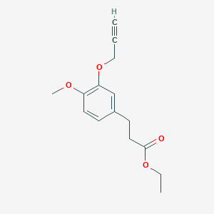 molecular formula C15H18O4 B14232724 Ethyl 3-{4-methoxy-3-[(prop-2-yn-1-yl)oxy]phenyl}propanoate CAS No. 721968-53-2