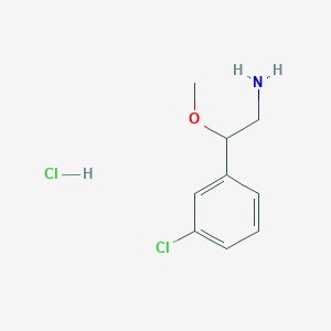 molecular formula C9H13Cl2NO B1423278 2-(3-Chlorophenyl)-2-methoxyethan-1-amine hydrochloride CAS No. 1354952-69-4
