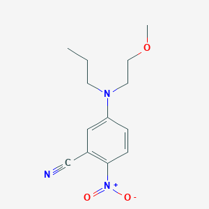 molecular formula C13H17N3O3 B14232799 Benzonitrile, 5-[(2-methoxyethyl)propylamino]-2-nitro- CAS No. 821776-93-6