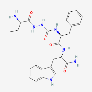 molecular formula C25H31N7O4 B14232823 N-{2-[(2S)-2-Aminobutanoyl]hydrazinecarbonyl}-L-phenylalanyl-L-tryptophanamide CAS No. 801297-79-0