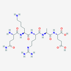 molecular formula C25H46N10O9 B14232965 L-Glutaminyl-L-lysyl-N~5~-(diaminomethylidene)-L-ornithyl-L-alanyl-L-glutamic acid CAS No. 478183-04-9
