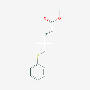 molecular formula C14H18O2S B14233046 Methyl 4,4-dimethyl-5-(phenylsulfanyl)pent-2-enoate CAS No. 501701-62-8