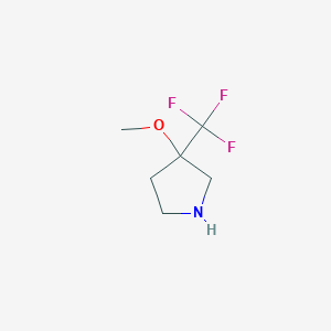 molecular formula C6H10F3NO B1423306 3-Methoxy-3-(trifluoromethyl)pyrrolidine CAS No. 1354952-00-3