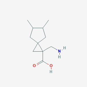 molecular formula C11H19NO2 B14233074 1-(Aminomethyl)-5,6-dimethylspiro[2.4]heptane-1-carboxylic acid CAS No. 724773-04-0