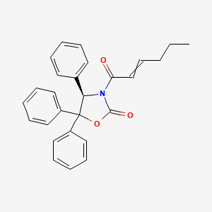 molecular formula C27H25NO3 B14233092 (4R)-3-(Hex-2-enoyl)-4,5,5-triphenyl-1,3-oxazolidin-2-one CAS No. 800367-32-2