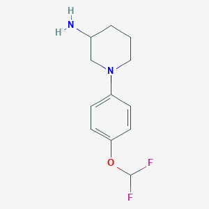 molecular formula C12H16F2N2O B1423316 1-[4-(Difluoromethoxy)phenyl]piperidin-3-amine CAS No. 1282711-39-0