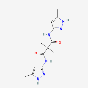 molecular formula C13H18N6O2 B14233171 Propanediamide, 2,2-dimethyl-N,N'-bis(5-methyl-1H-pyrazol-3-yl)- CAS No. 625385-97-9
