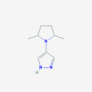 molecular formula C9H15N3 B1423320 4-(2,5-dimethylpyrrolidin-1-yl)-1H-pyrazole CAS No. 1354958-91-0