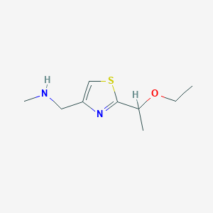 {[2-(1-Ethoxyethyl)-1,3-thiazol-4-yl]methyl}(methyl)amine