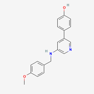 molecular formula C19H18N2O2 B14233271 Phenol, 4-[5-[[(4-methoxyphenyl)methyl]amino]-3-pyridinyl]- CAS No. 821784-63-8